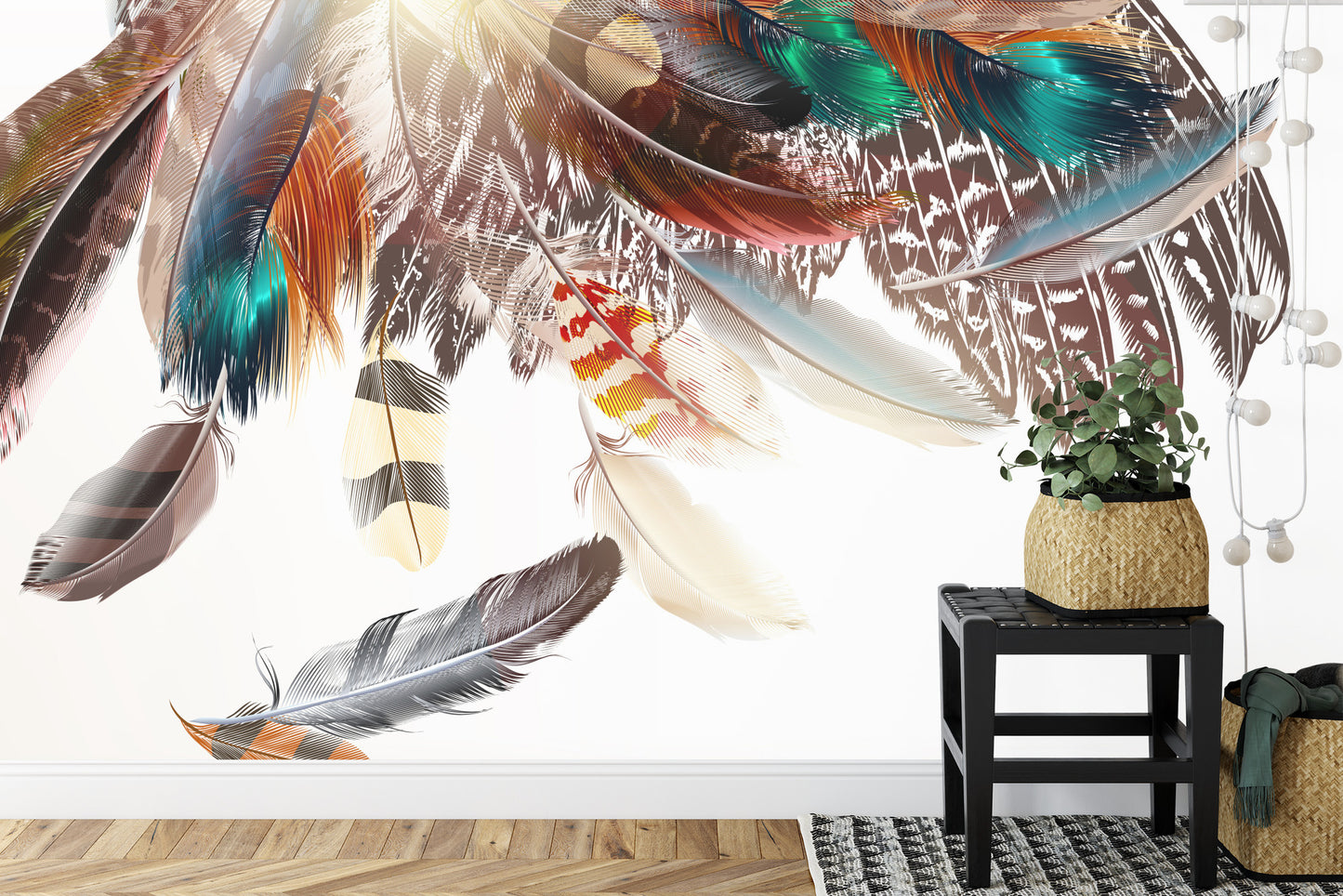 Fototapete Federn Im Boho-Stil