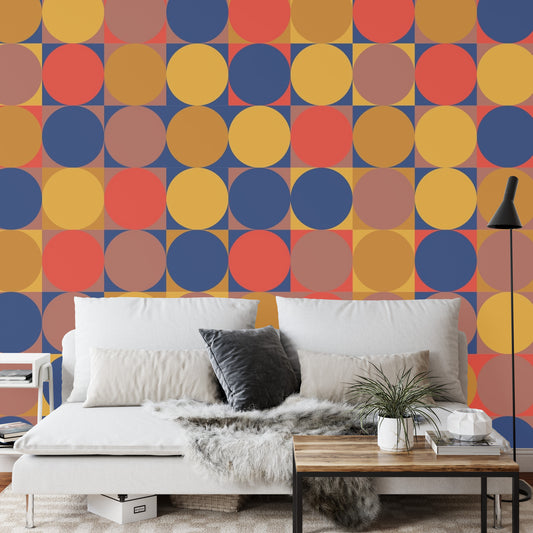 Fototapete Retro Pattern, Geometric Colorful Abstract