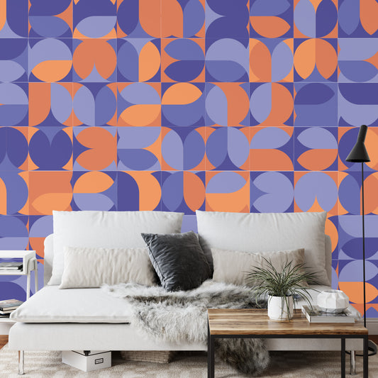 Fototapete Retro Pattern, Geometric Colorful Abstract