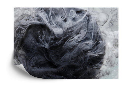 Fototapete Outer Space Abstract Background, Black Matter. Thunderstorm Clouds In The Sky. Mystical Swirling Smoke Backdrop