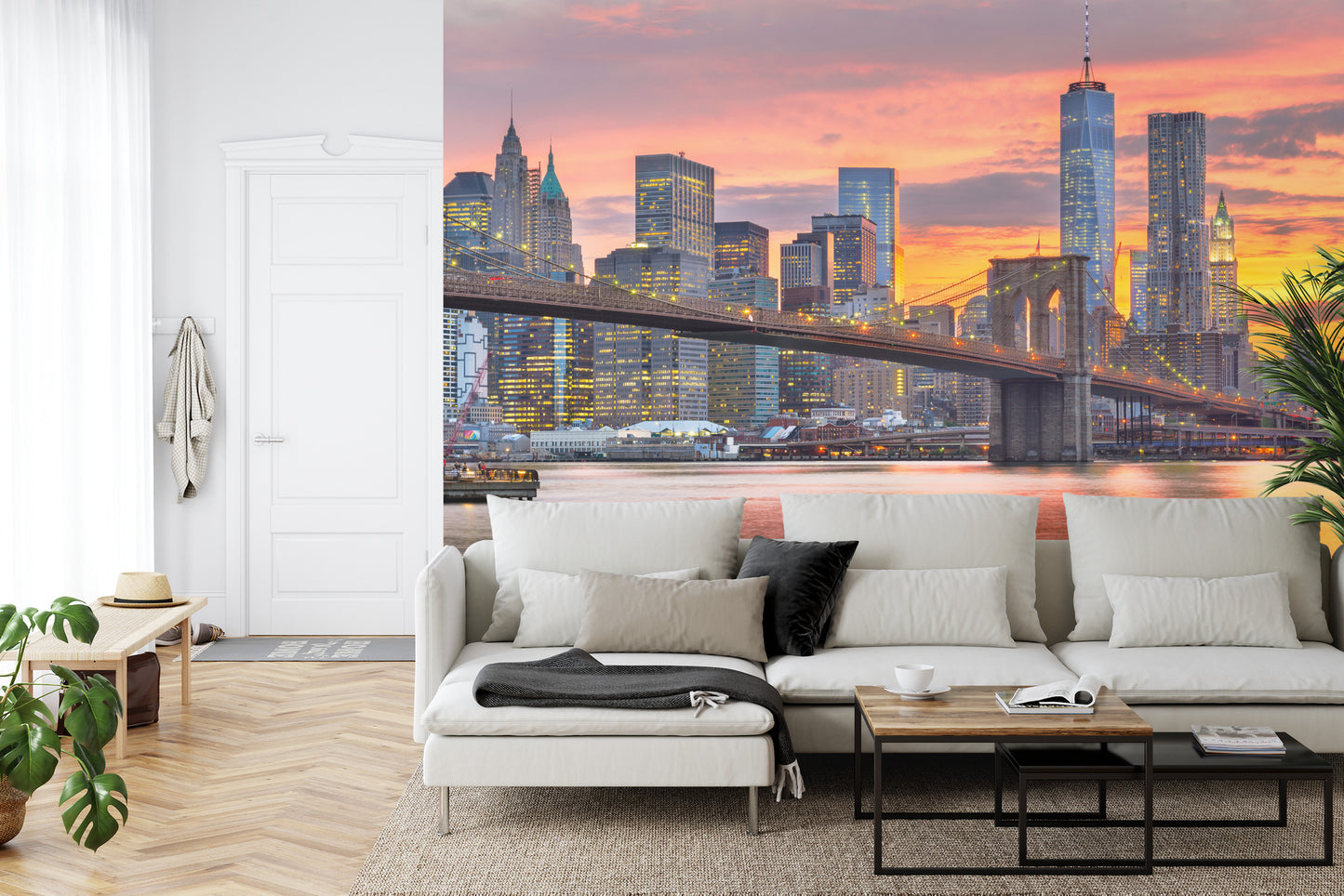 Fototapete Lower Manhattan Skyline And Brooklyn Bridge