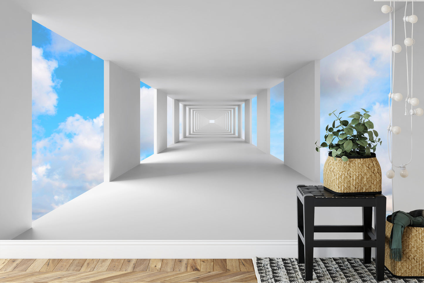 Fototapete 3D Tunnel - Himmel