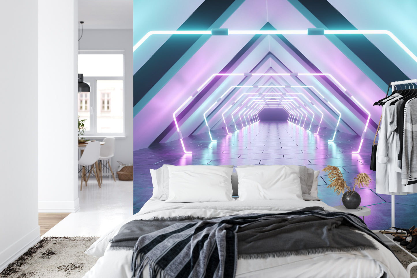 Fototapete 3D Tunnel - Neon