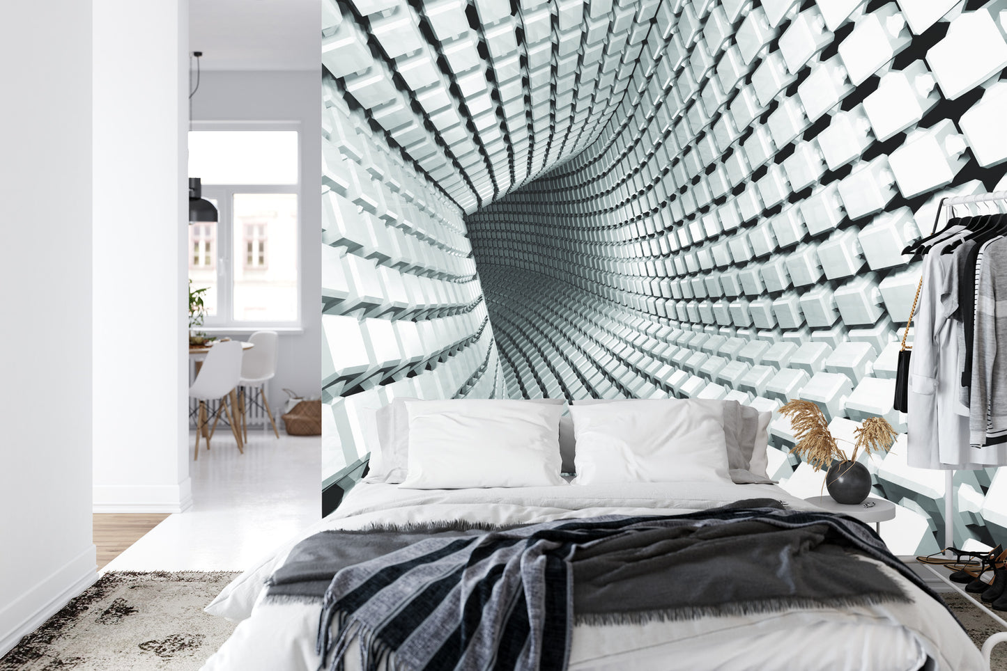 Fototapete 3D Tunnel - Grau