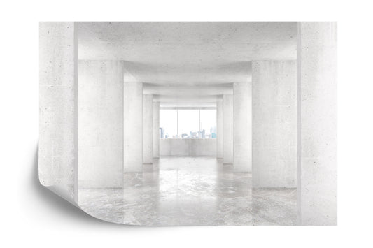 Fototapete Loft Style Tunnel With Many Walls In Light Empty Building With B