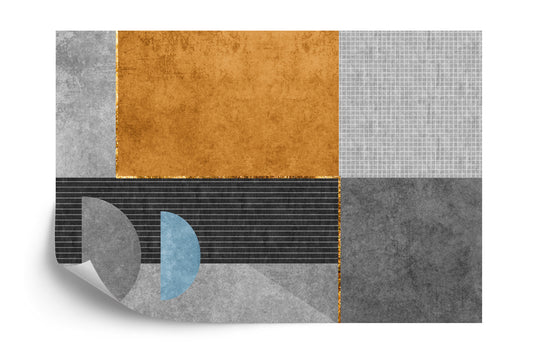 Fototapete Gold Geometric Background Art. Modern Grey Pattern,