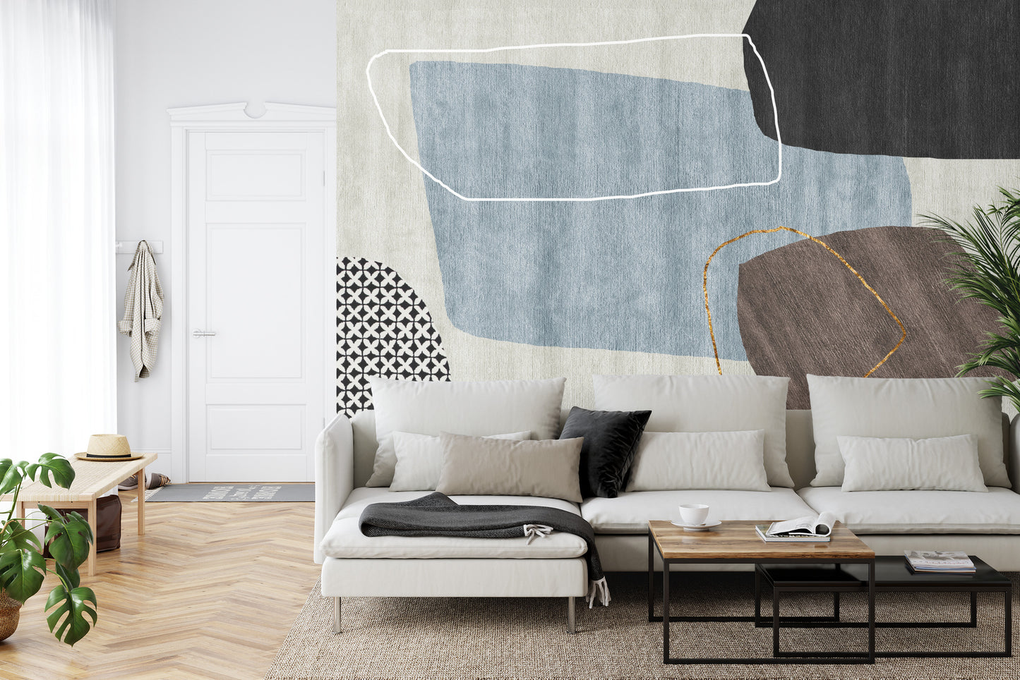 Fototapete Gold Geometric Background Art. Modern Grey Pattern,
