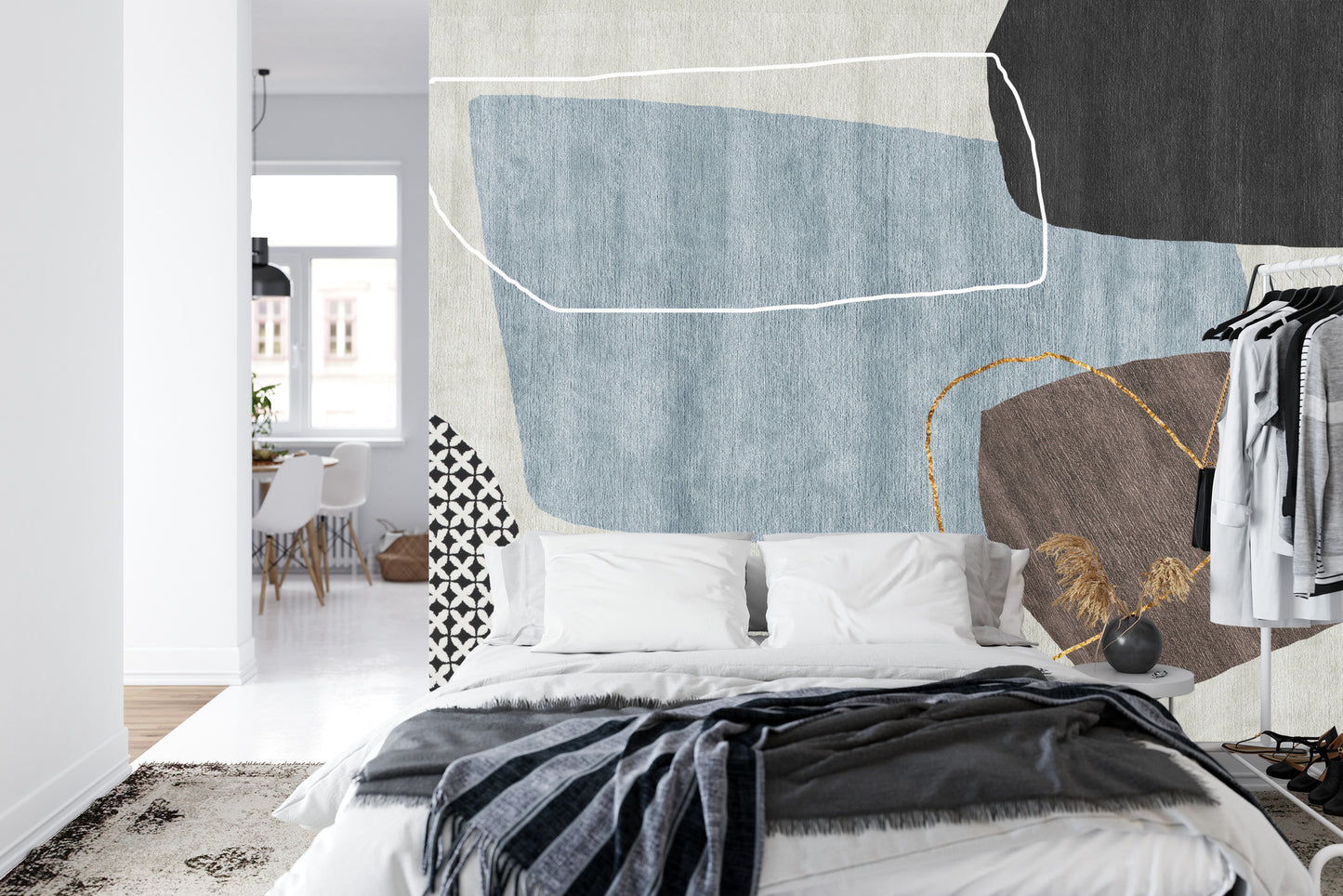 Fototapete Gold Geometric Background Art. Modern Grey Pattern,