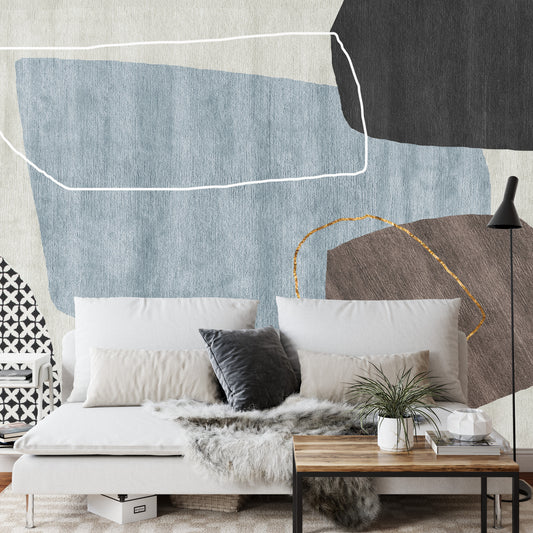 Fototapete Gold Geometric Background Art. Modern Grey Pattern,