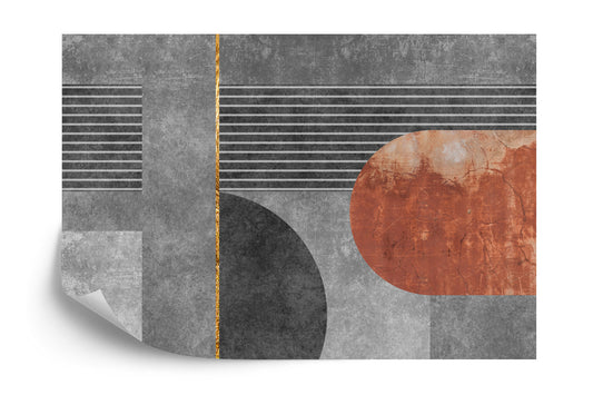 Fototapete Gold Geometric Background Art. Modern Grey Pattern,