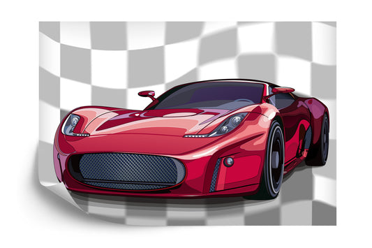 Fototapete Sportliches Rotes Auto