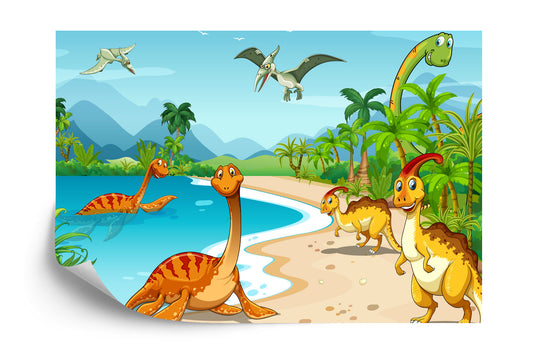 Fototapete Dinosaurier Am Strand