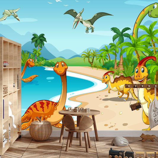 Fototapete Dinosaurier Am Strand