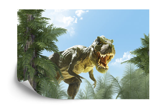 Fototapete Großer T-Rex-Dinosaurier Und Die Palme
