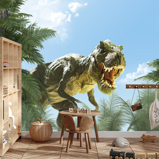 Fototapete Großer T-Rex-Dinosaurier Und Die Palme