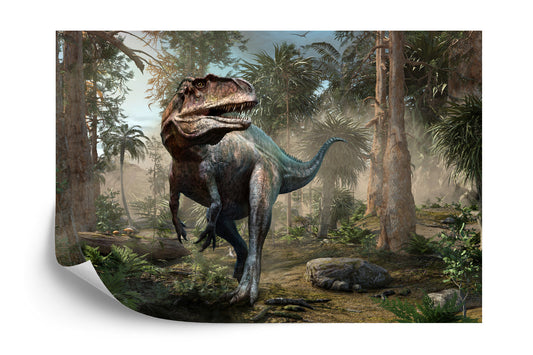 Fototapete Realistische Dinosaurier Und Palmen