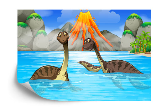 Fototapete Dinosaurier Im Wasser