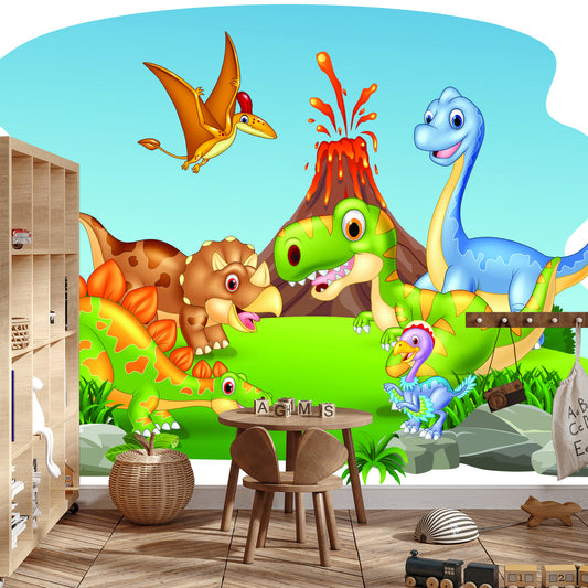 Fototapete Glückliche Dinosaurier