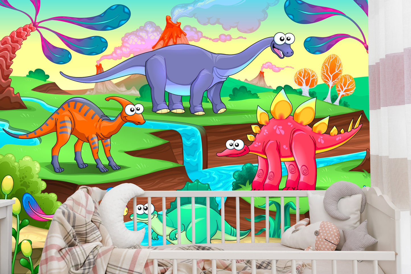 Fototapete Bunte Märchen-Dinosaurier