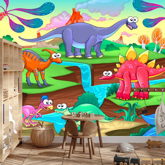 Fototapete Bunte Märchen-Dinosaurier