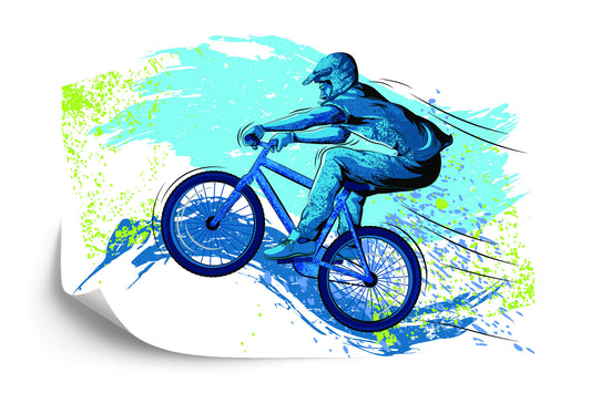 Fototapete Radfahrer Im Graffiti-Stil