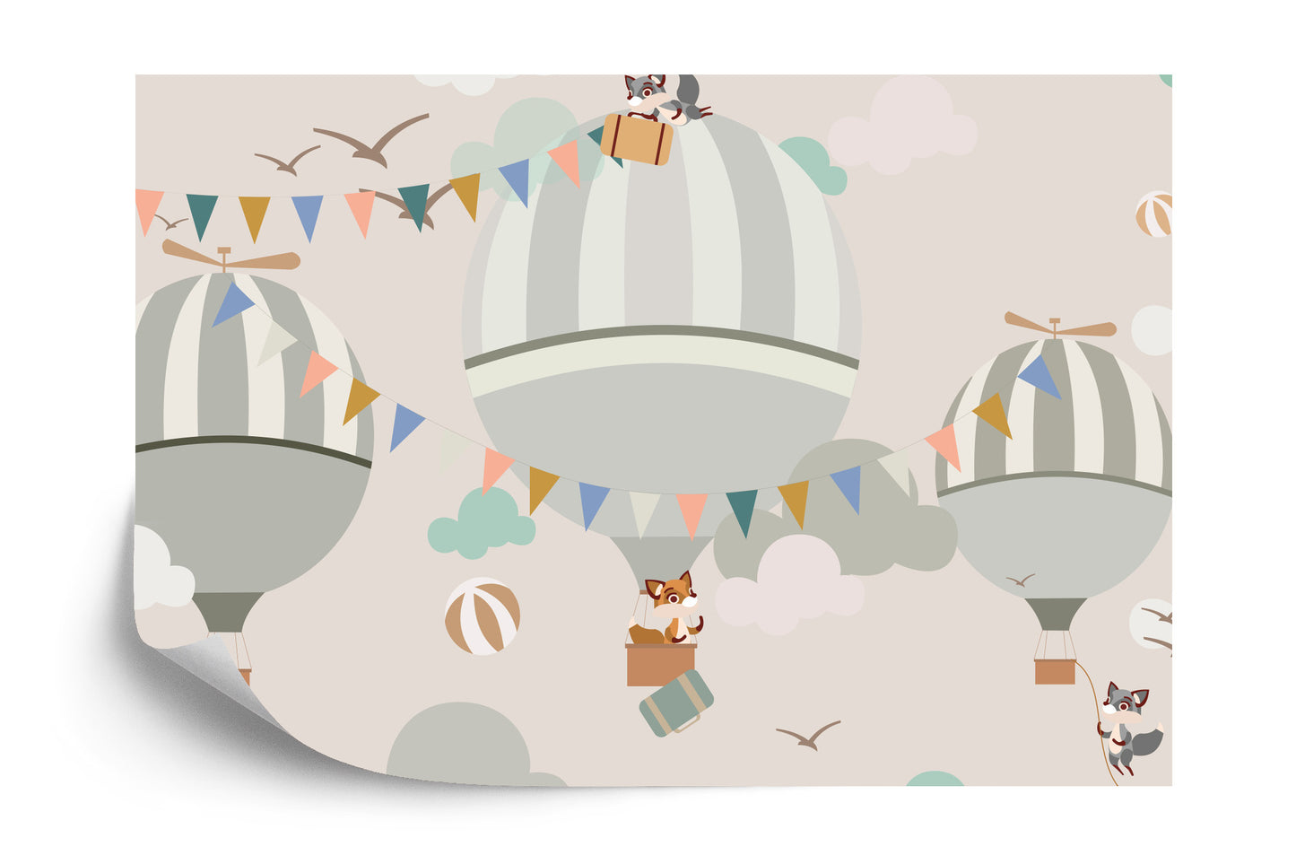 Fototapete Tiere Und Fliegende Ballons
