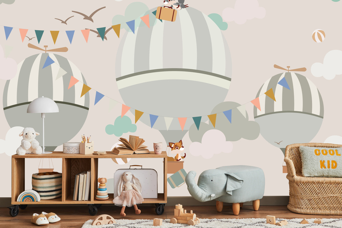 Fototapete Tiere Und Fliegende Ballons