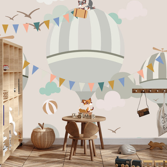 Fototapete Tiere Und Fliegende Ballons