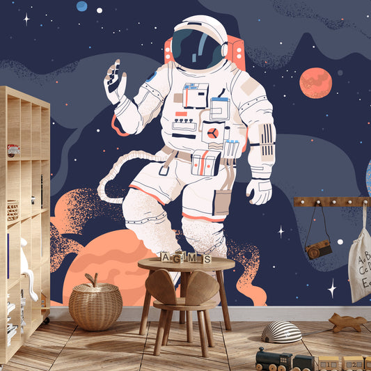 Fototapete Astronaut Im Weltall Und Planeten