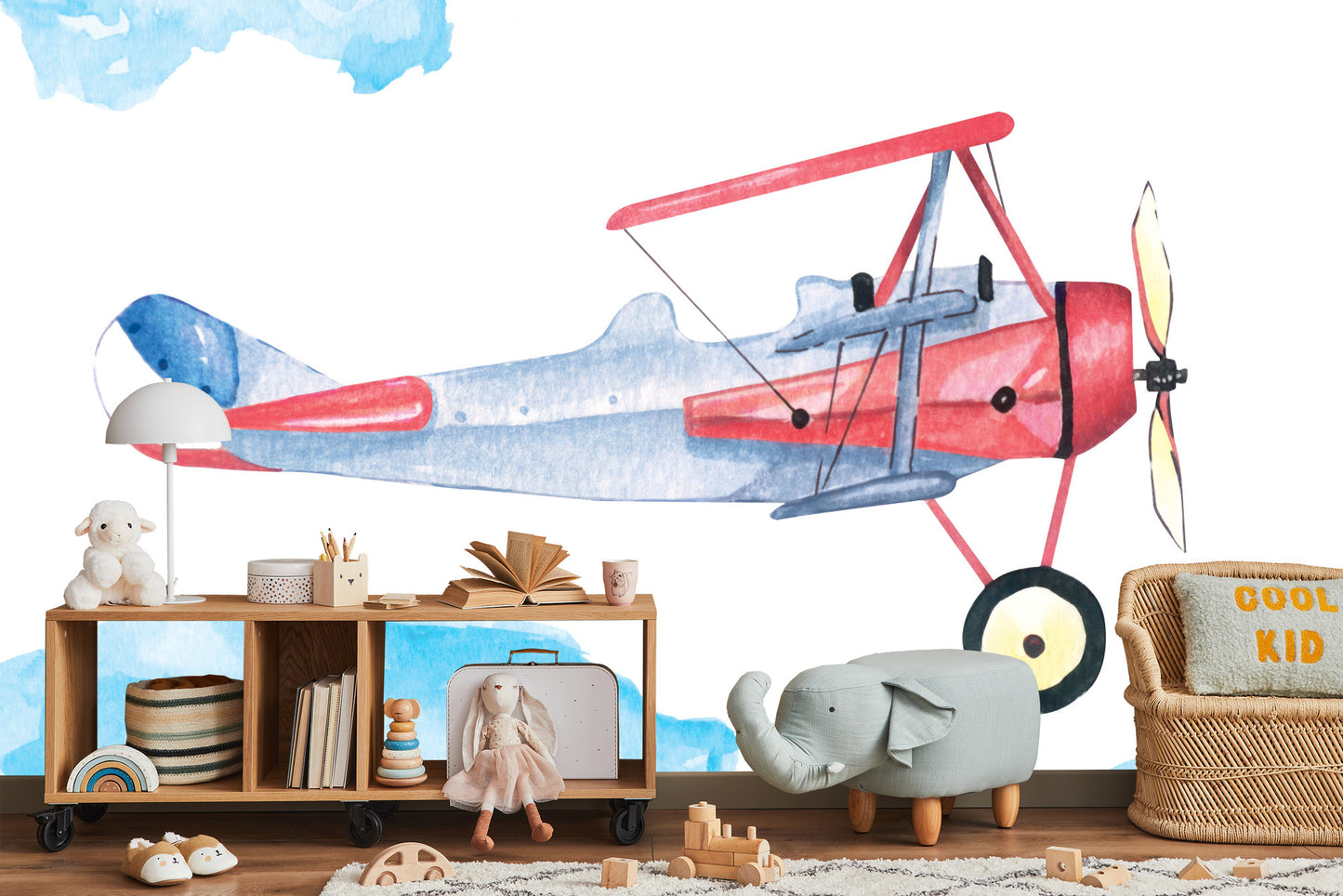 Fototapete Flugzeuge Mit Aquarell Gemalt