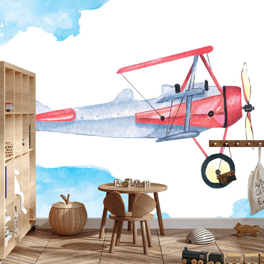 Fototapete Flugzeuge Mit Aquarell Gemalt