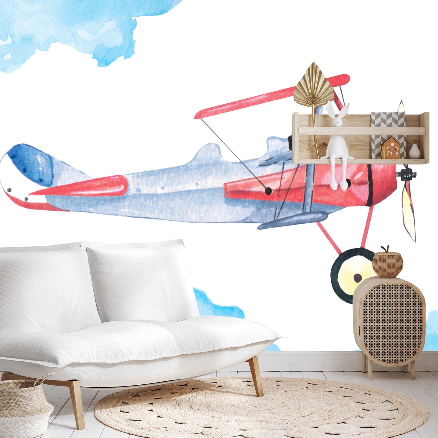 Fototapete Flugzeuge Mit Aquarell Gemalt