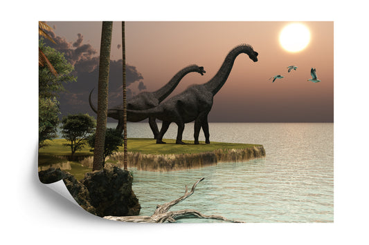 Fototapete Dinosaurier Am Wasser