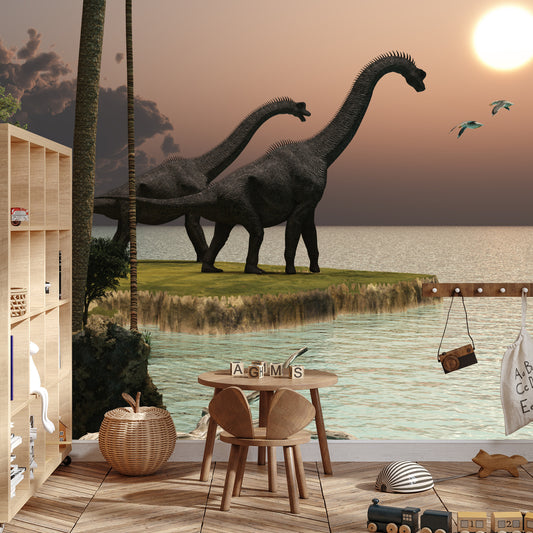 Fototapete Dinosaurier Am Wasser