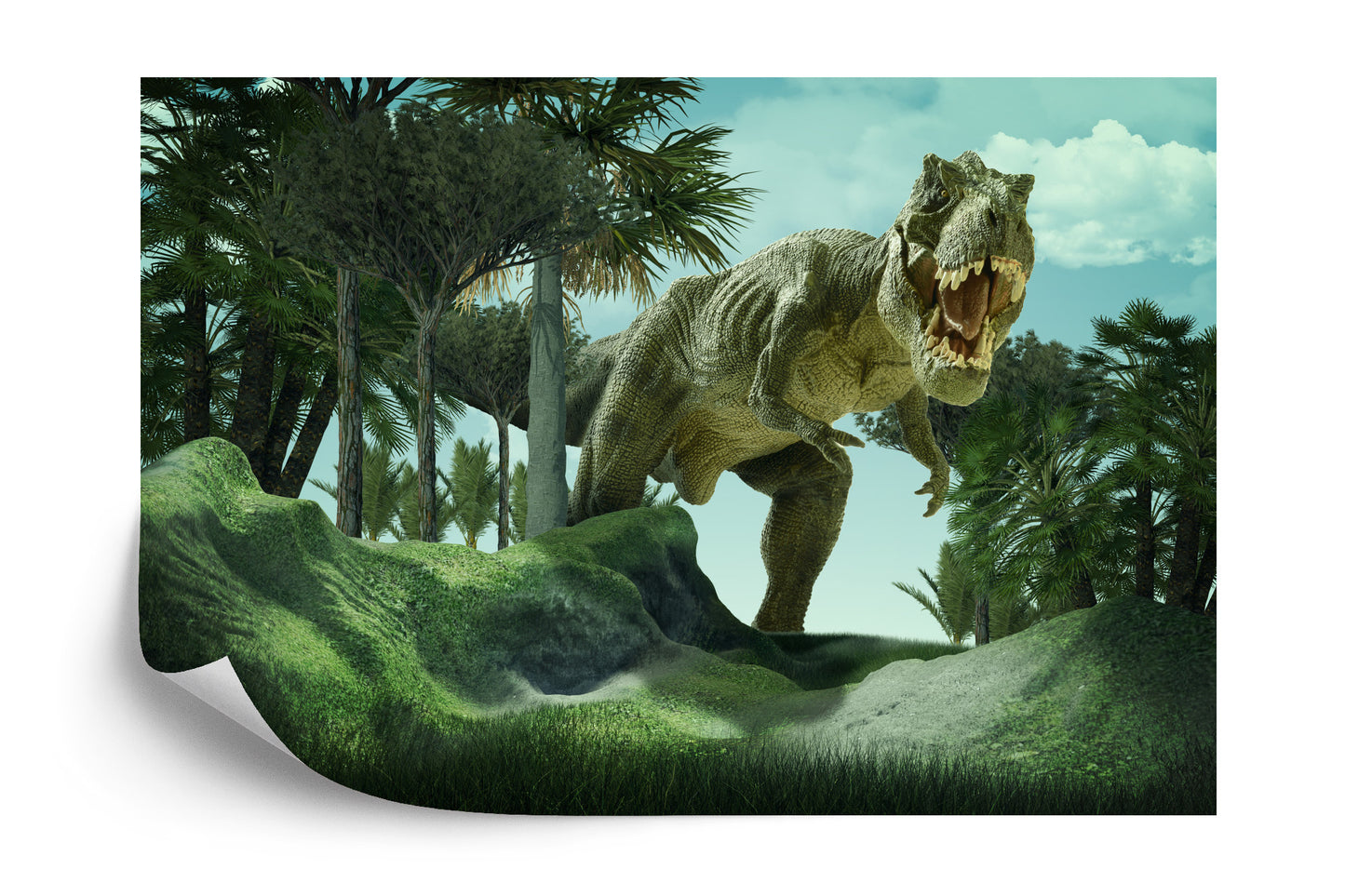Fototapete Realistischer Dinosaurier Im Grünen