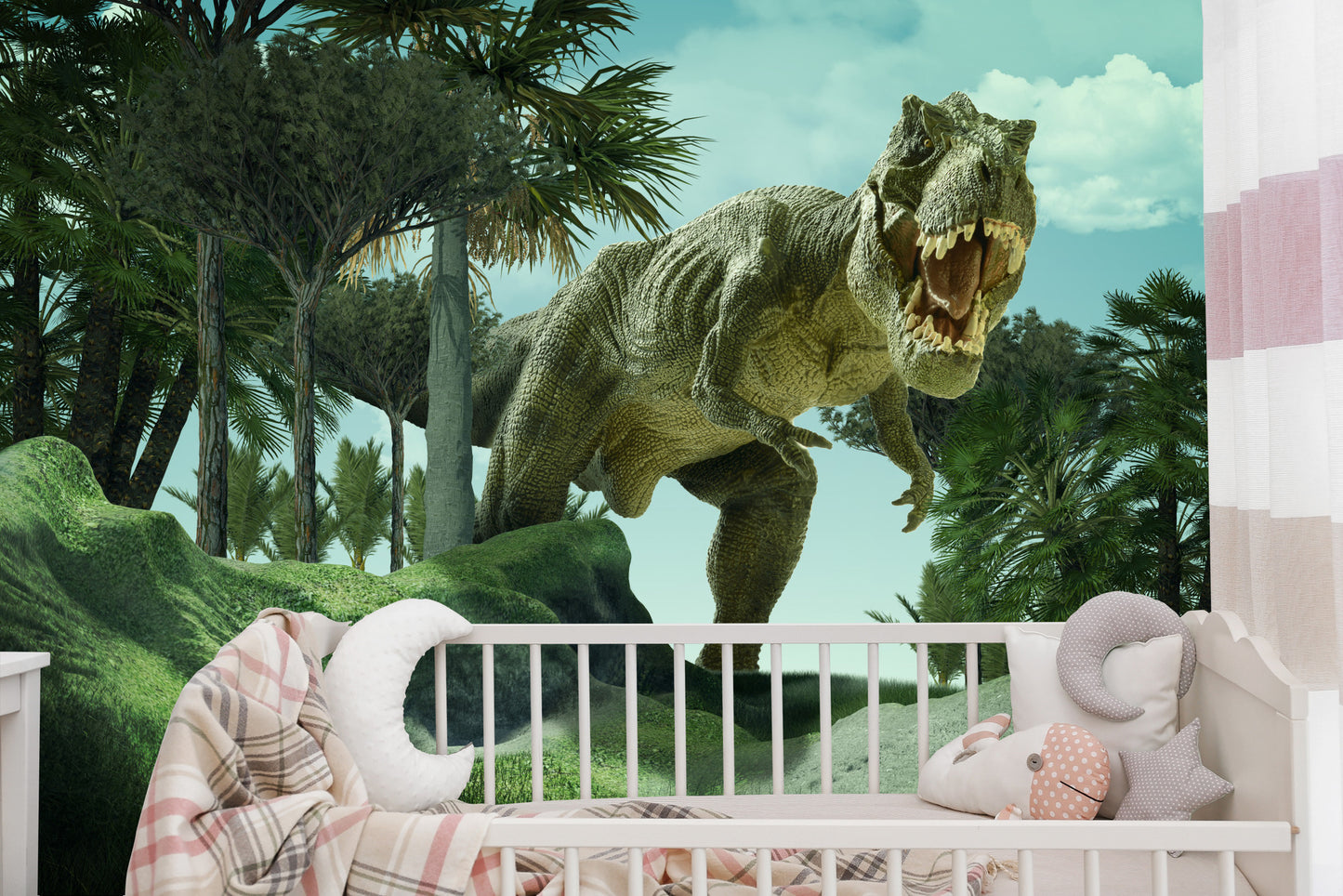 Fototapete Realistischer Dinosaurier Im Grünen