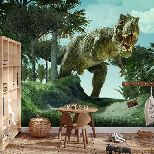 Fototapete Realistischer Dinosaurier Im Grünen