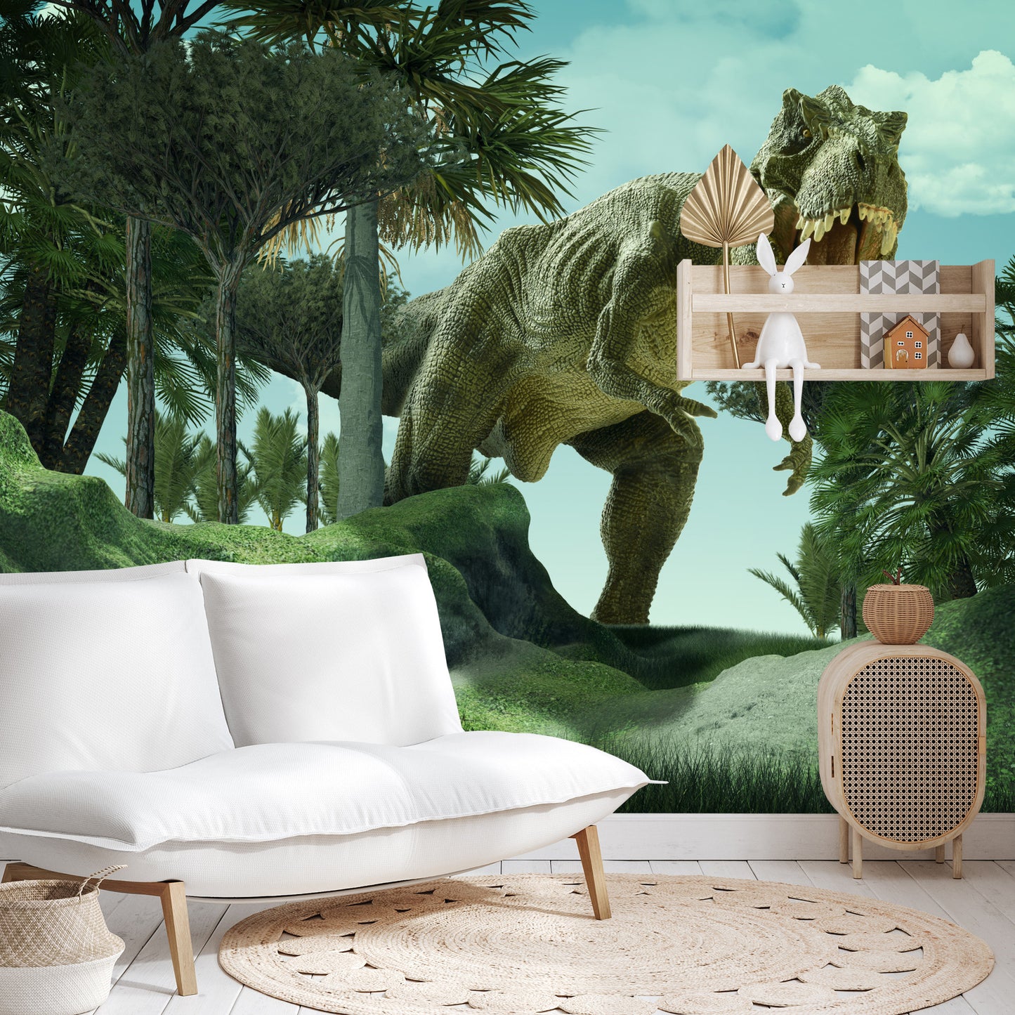 Fototapete Realistischer Dinosaurier Im Grünen