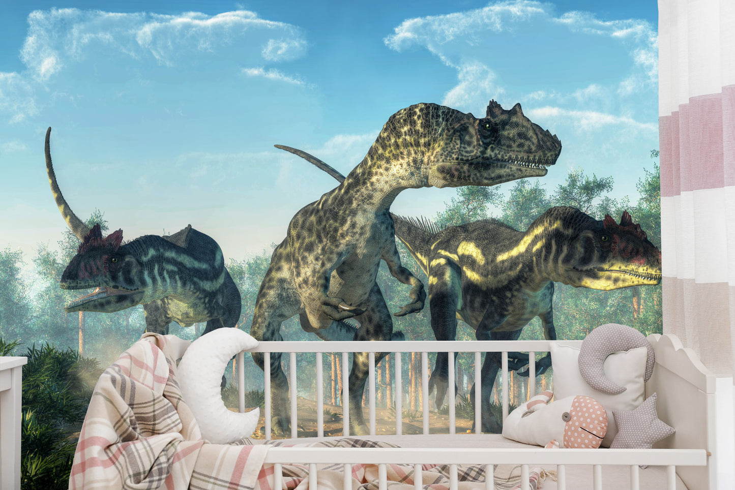 Fototapete Drei Dinosaurier Im Wald