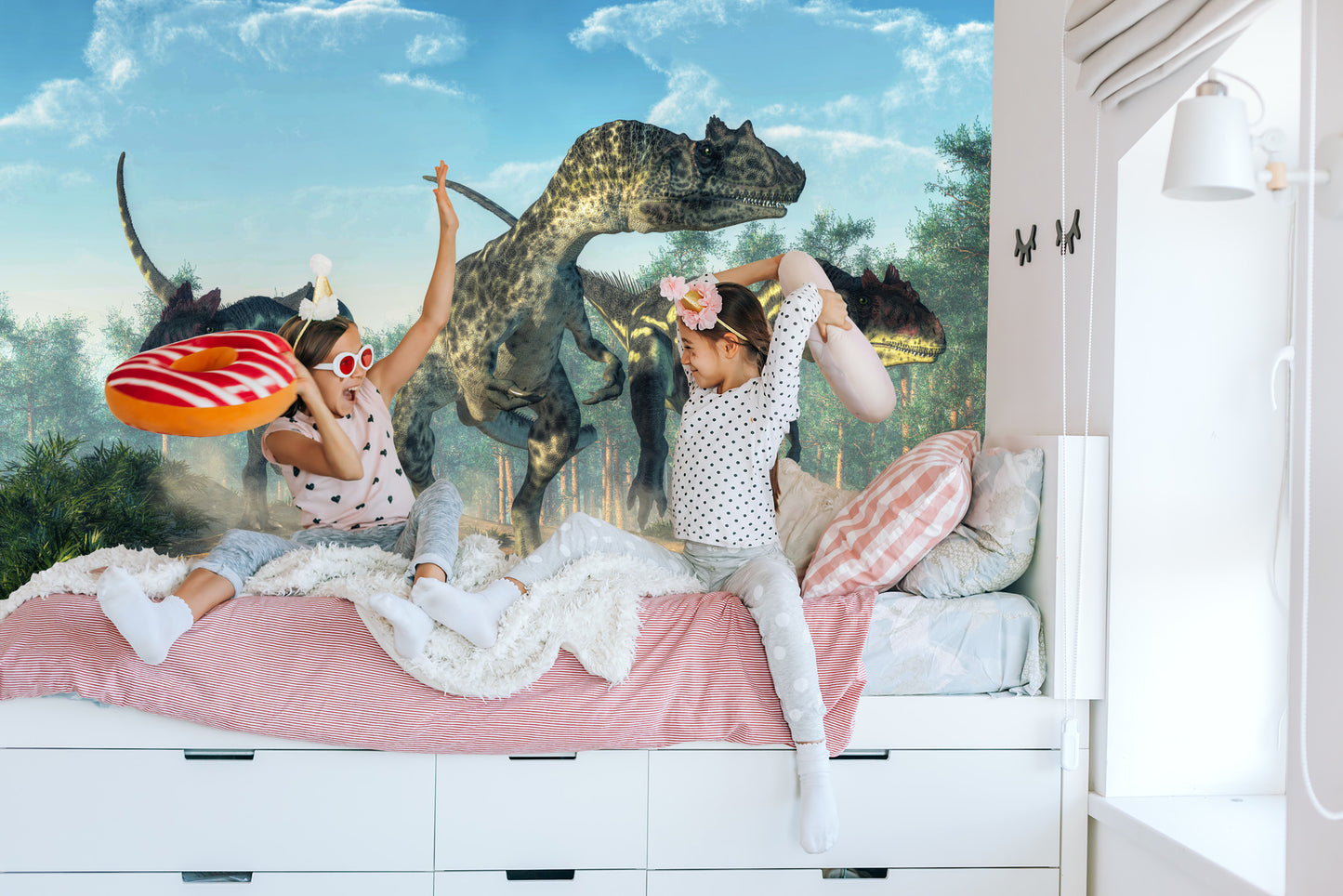 Fototapete Drei Dinosaurier Im Wald