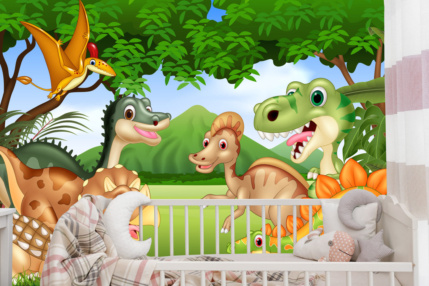 Fototapete Märchenhafte Dinosaurier Im Dschungel