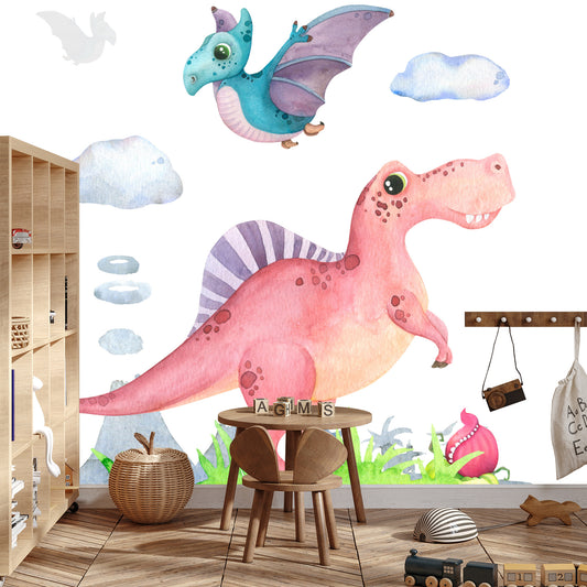 Fototapete Aquarell Dinosaurier