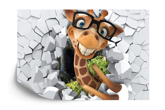 Fototapete Lachende Giraffe Mit Brille