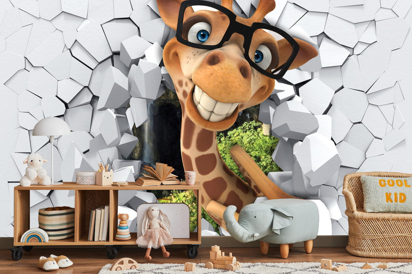 Fototapete Lachende Giraffe Mit Brille