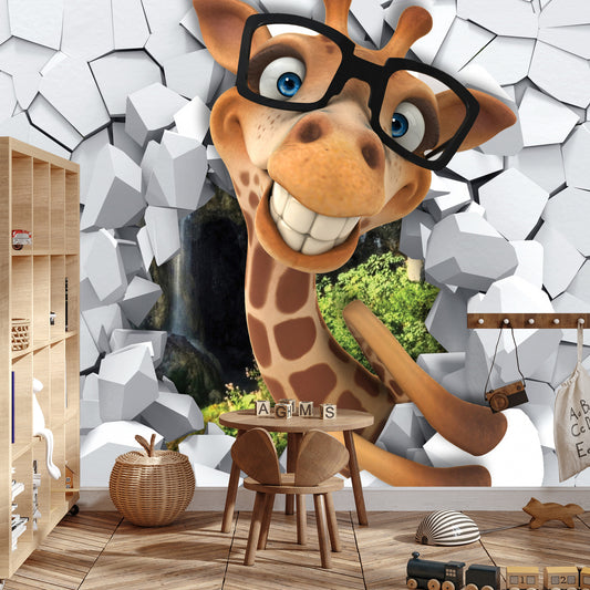 Fototapete Lachende Giraffe Mit Brille