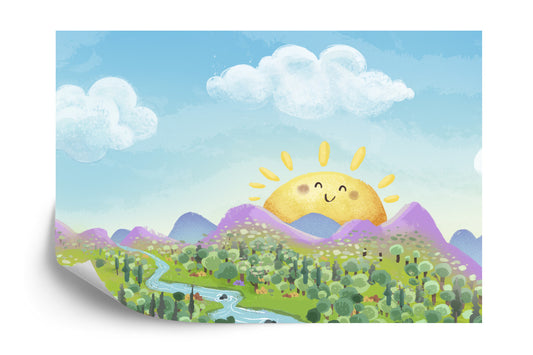 Fototapete Für Kinder - Sonnige Landschaft