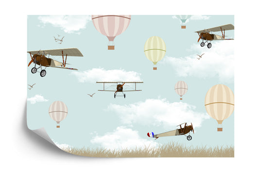 Fototapete Flugzeuge Und Ballons Am Himmel