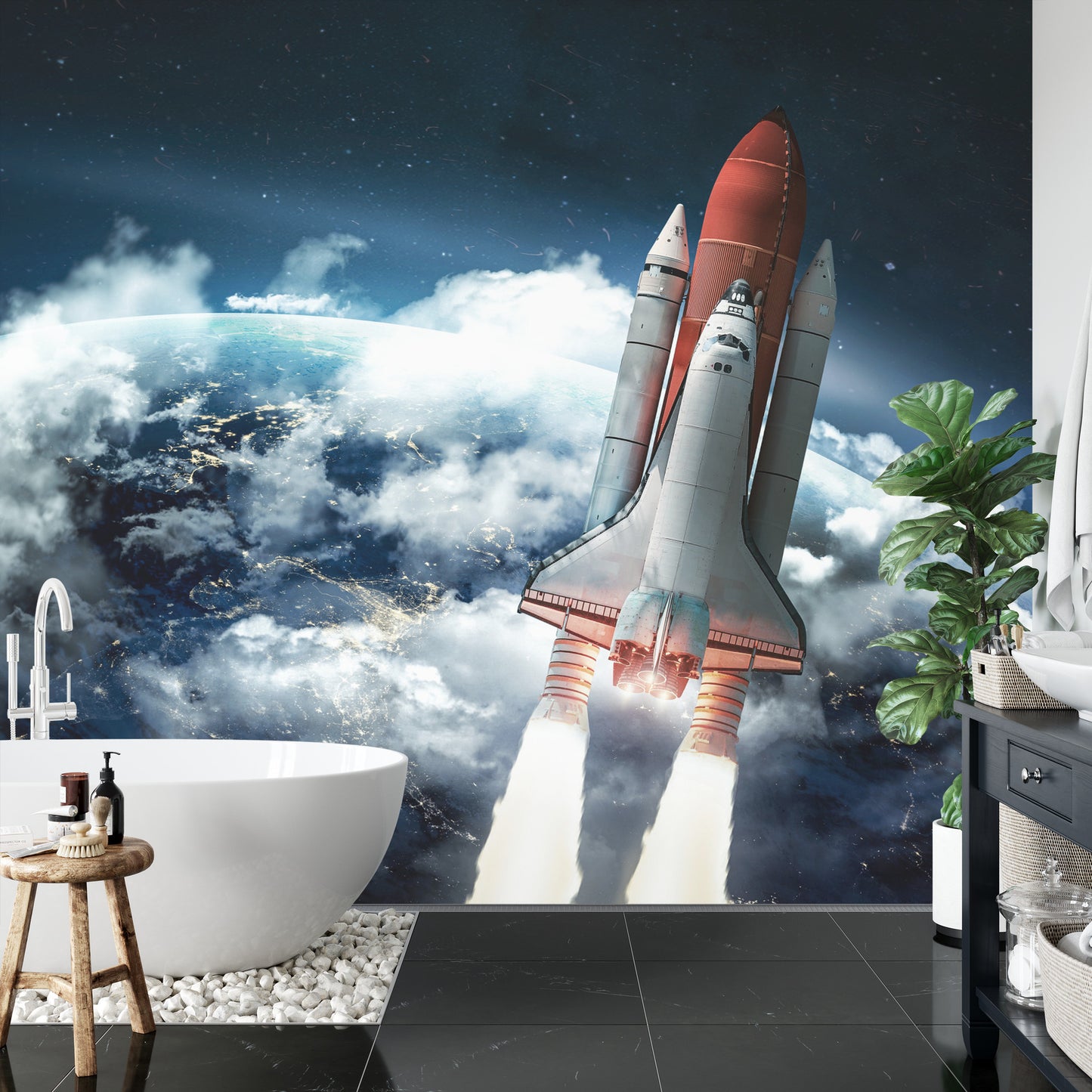 Fototapete Space Shuttle Verlässt Die Erde