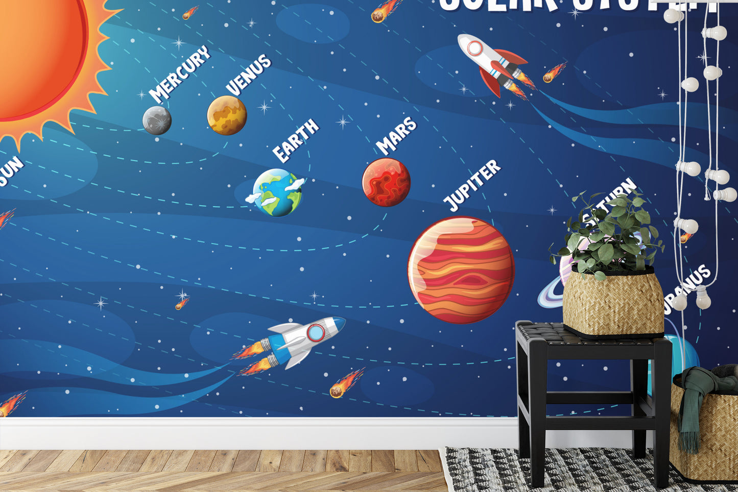 Fototapete Infografiken Zum Sonnensystem