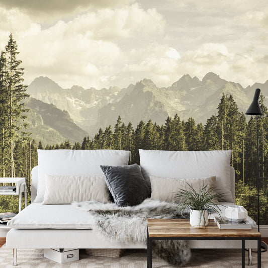 Fototapete Wald Berge